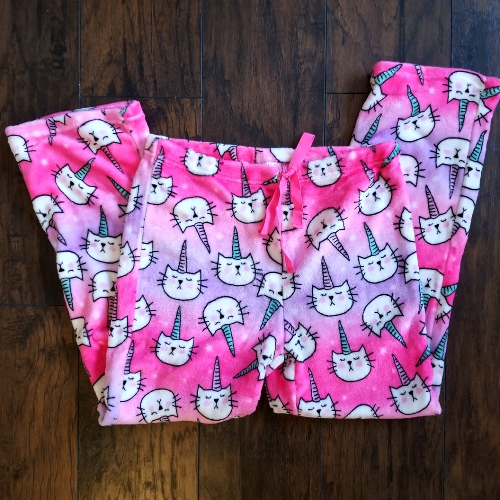 Unicorn Cat Fleece Pajamas Super Soft Size L